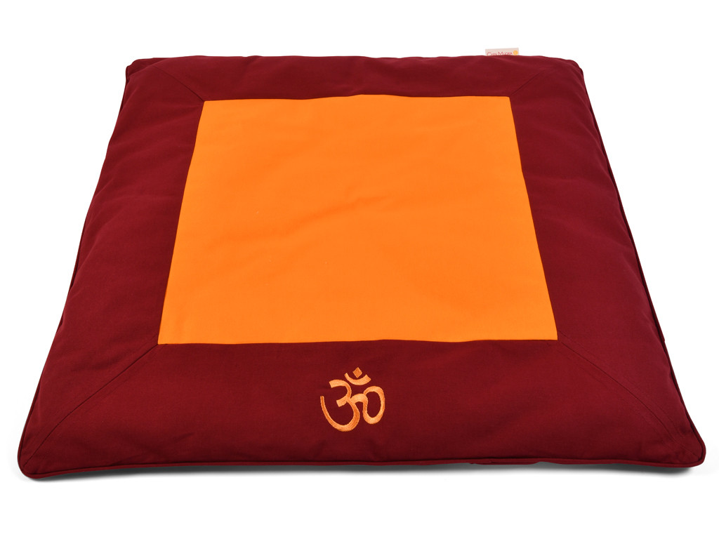 Kit Tapis de Méditation Tibétain Bordeaux/Orange Safran