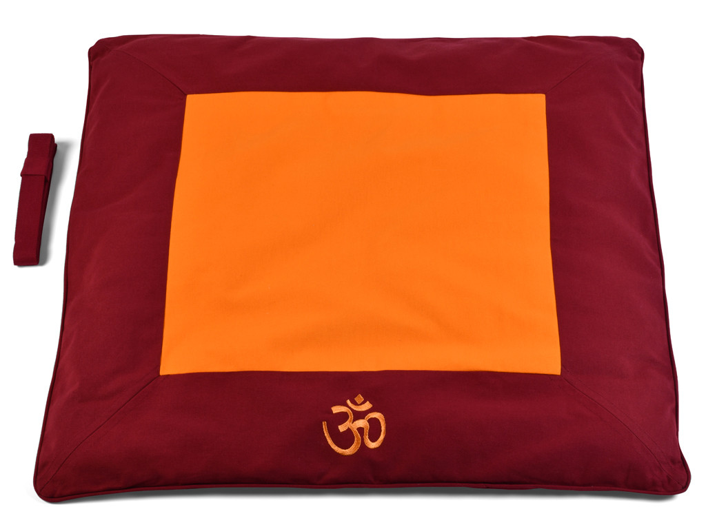 Bausatz Tibetische Meditationsmatte Bordeaux/Safranorange