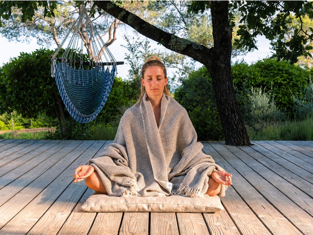 Tapis de Méditation en Chanvre naturel 100% biologique Chanvre naturel