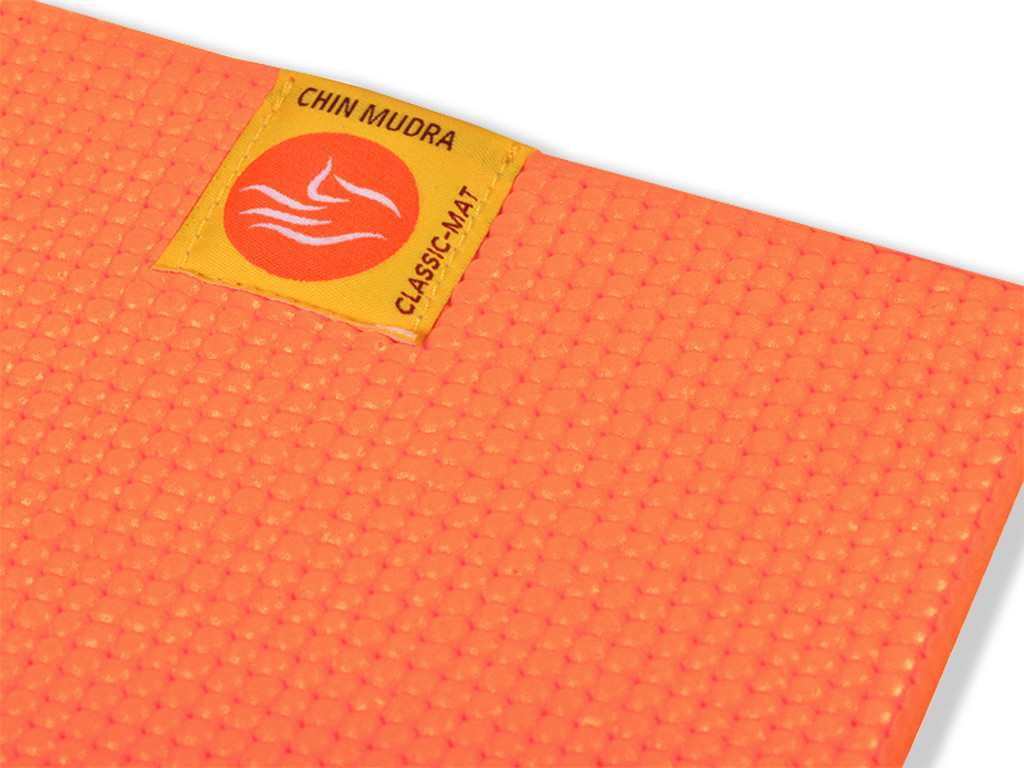 Estera de yoga Comfort no tóxica - 183 cm x 61 cm x 6 mm azafrán naranja