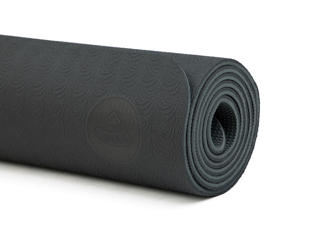 Tapis de Yoga Eco-Terre 183 cm X 60 cm x 6 mm Gris/Anthracite