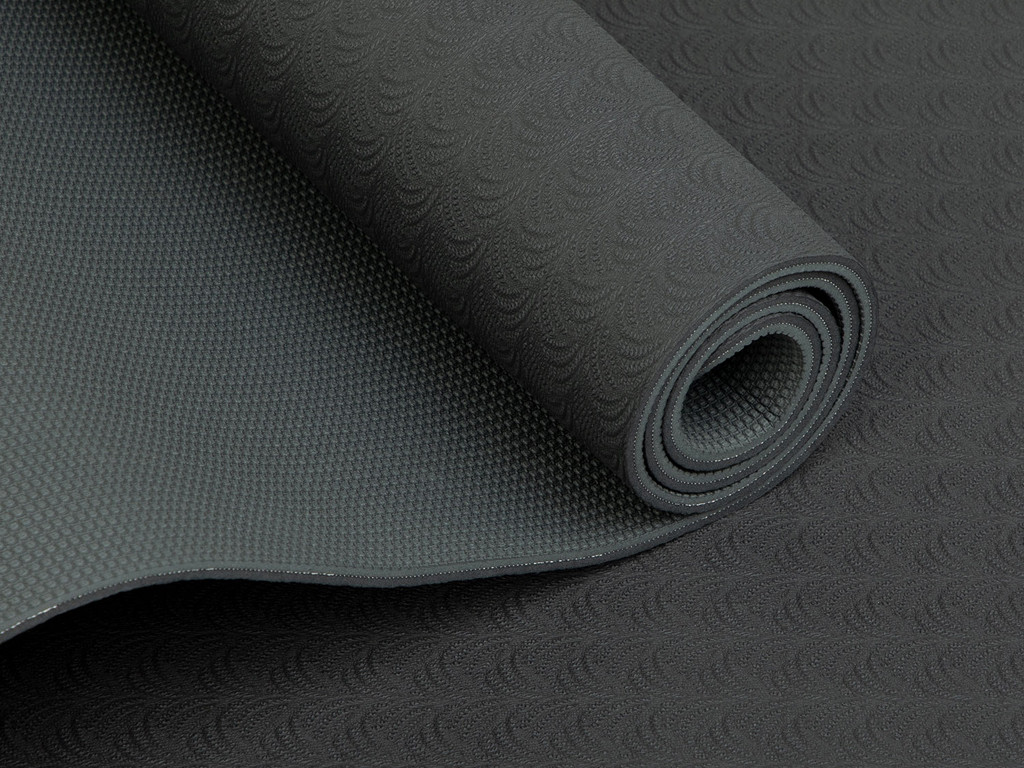 Tapis de Yoga Eco-Terre 183 cm X 60 cm x 6 mm Gris/Anthracite