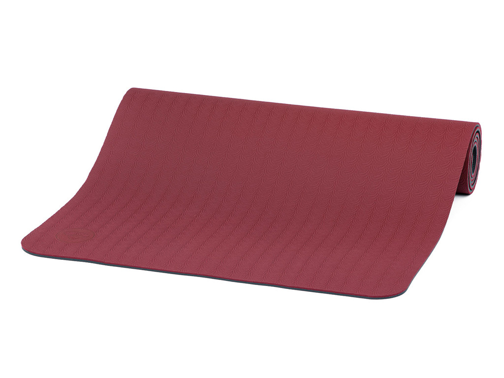 Eco-Terre Yoga mat 183cm x 60cm x 6mm Burgundy