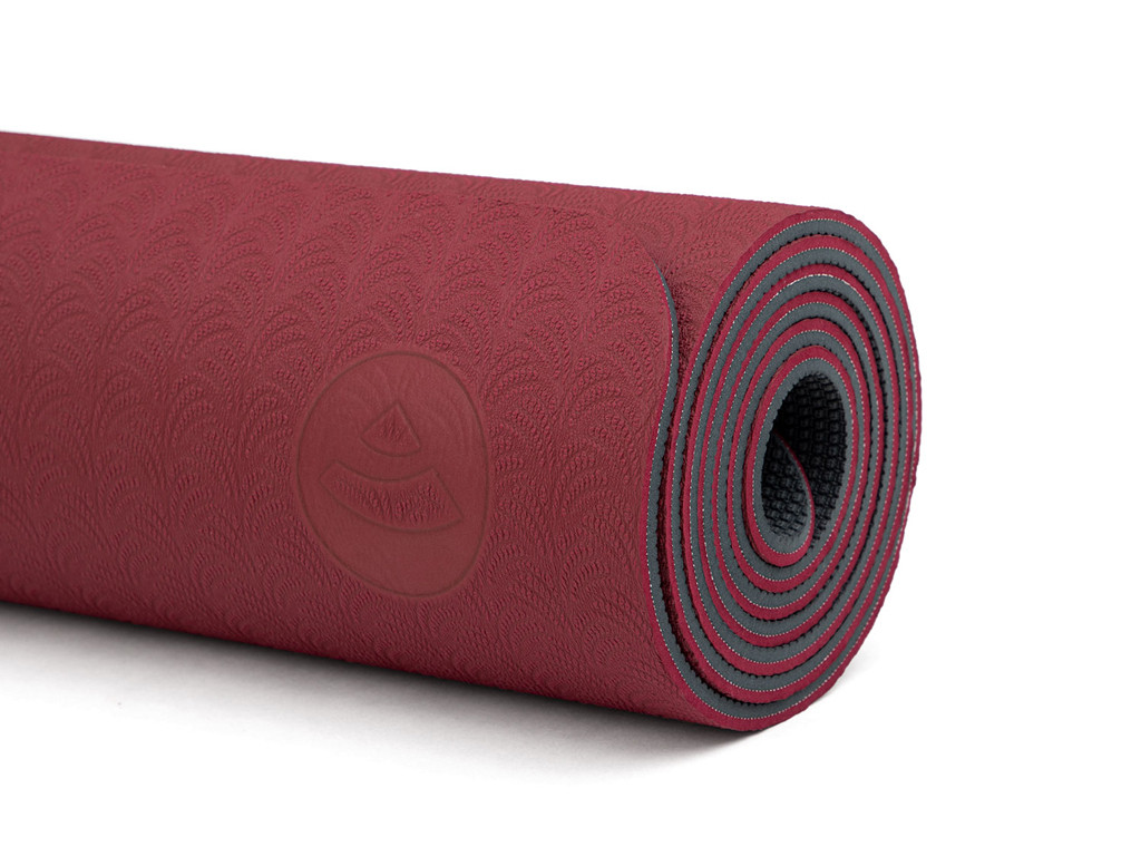 Eco-Terre Yoga mat 183cm x 60cm x 6mm Burgundy