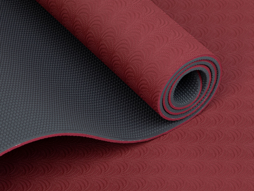 Tapis de Yoga Eco-Terre 183 cm X 60 cm x 6 mm Bordeaux