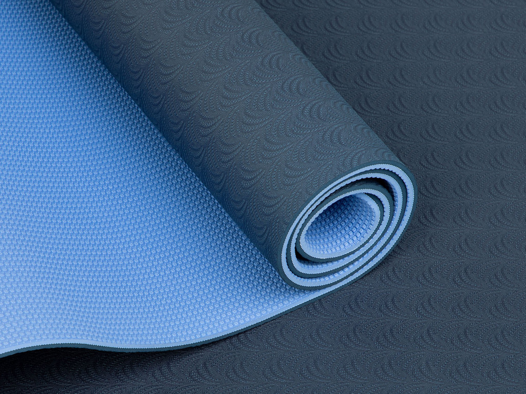 Tapis de Yoga Eco-Terre 183 cm X 60 cm x 6 mm Bleu