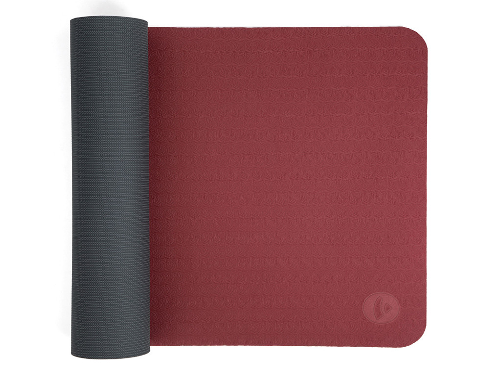 Eco-Terre Yoga mat 183cm x 60cm x 6mm Burgundy