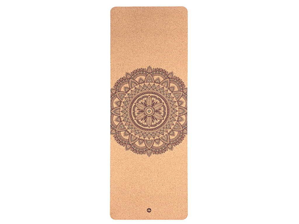 Tapis de yoga en liège MANDALA bicolore 185 cm x 66 cm x 4 mm