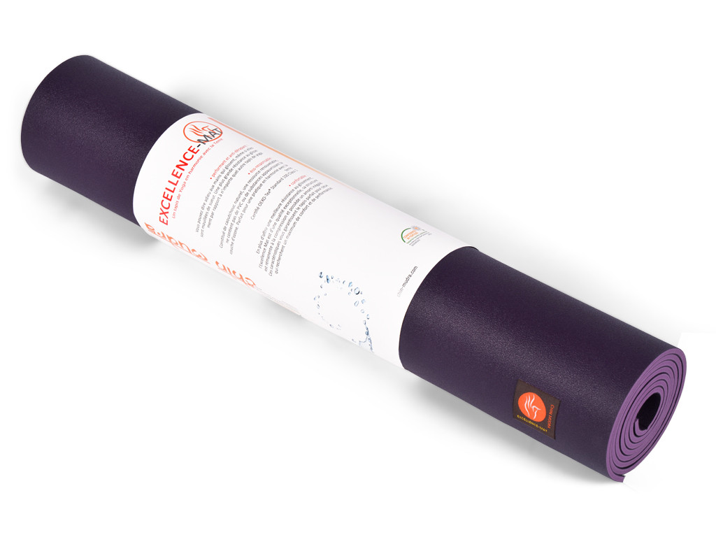 Tappetino yoga Excellence Mat 100% lattice - 4,5 mm Prugna