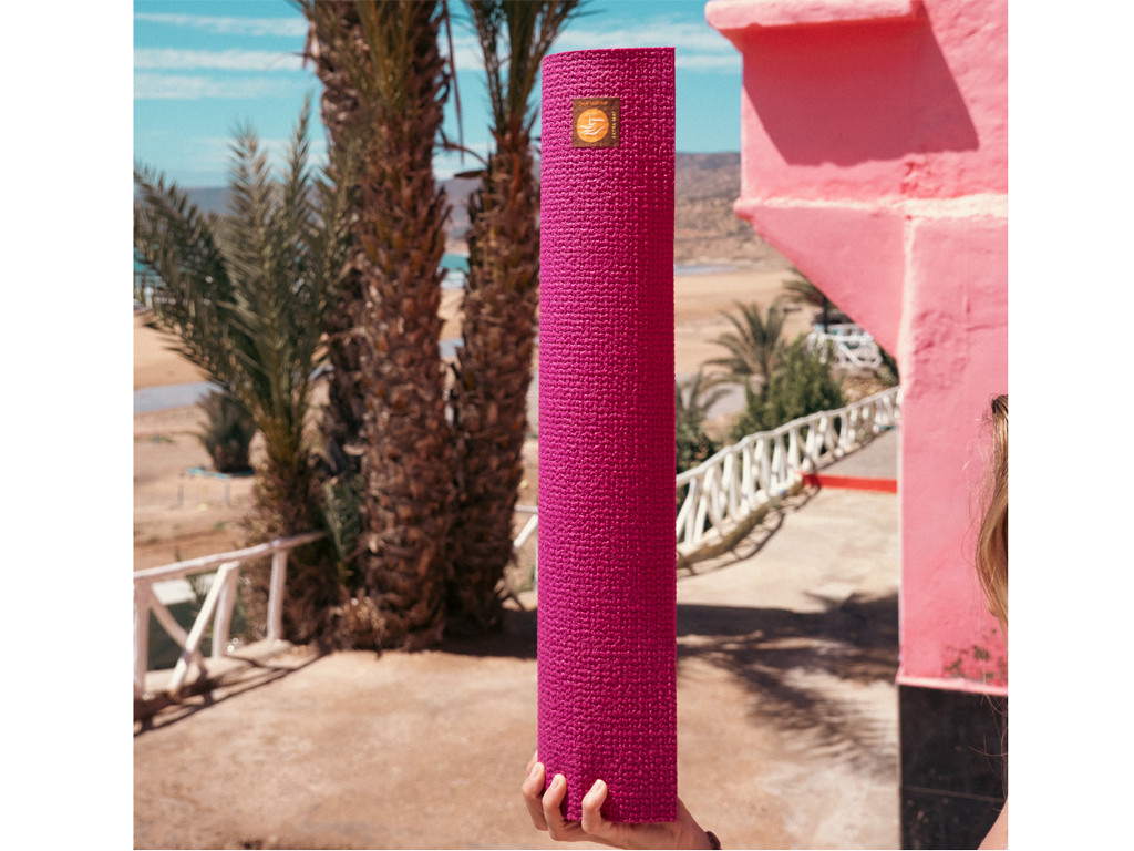 Tapis de yoga Extra-Mat 185cm/220cm x 60cm x 4.6mm Framboise