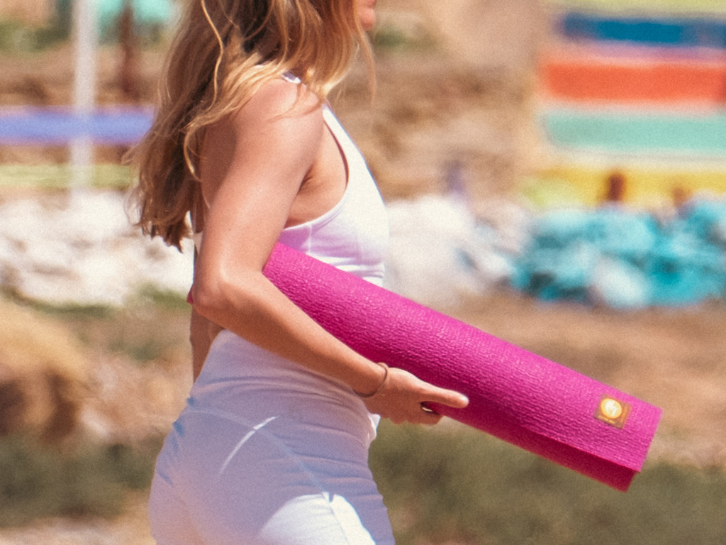 Tapis de yoga Extra-Mat 185cm/220cm x 60cm x 4.6mm Framboise