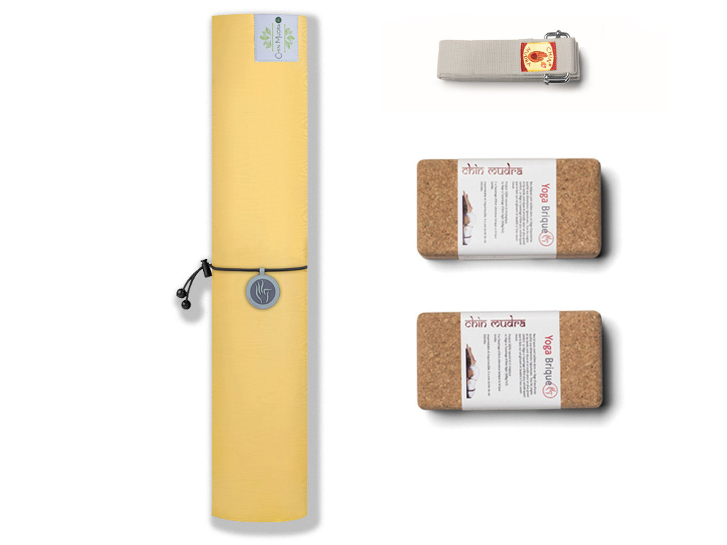 Kit de Yoga Green Mat 5mm Jaune