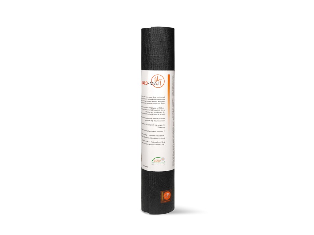 Tapis de yoga Large-Mat 183cm/220cmx80cmx4.5mm Noir
