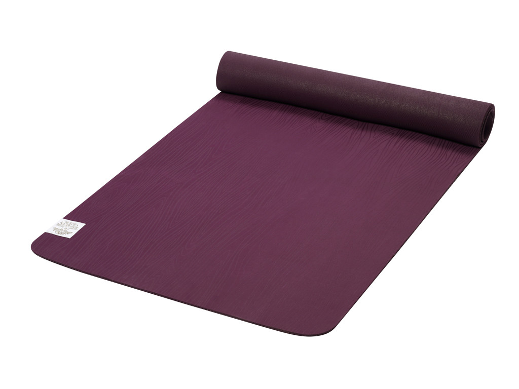 Tappetino yoga naturale, 5 mm 185 cm x 65 cm x 5 mm - Prugna