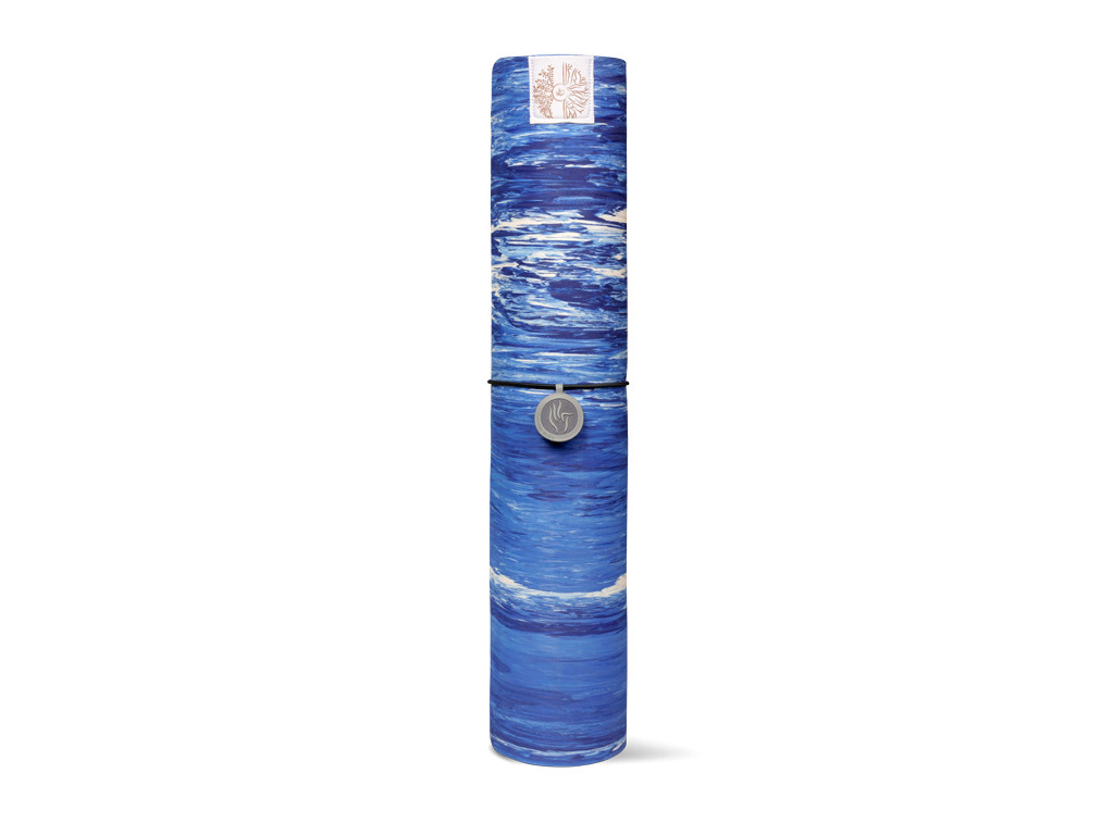 Tappetino yoga Natural Mat da 5 mm 185 cm x 65 cm x 5 mm - Blu e bianco