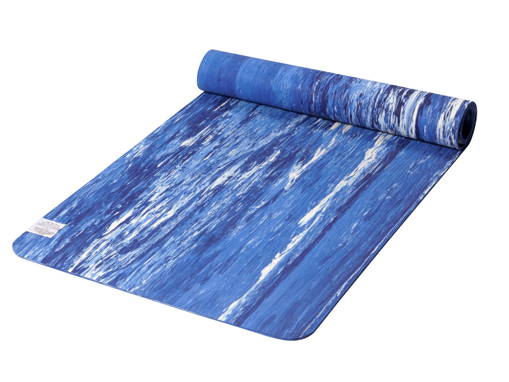 Natural Mat 5mm Yogamatte 185 cm x 65 cm x 5 mm - Blau und Weiß