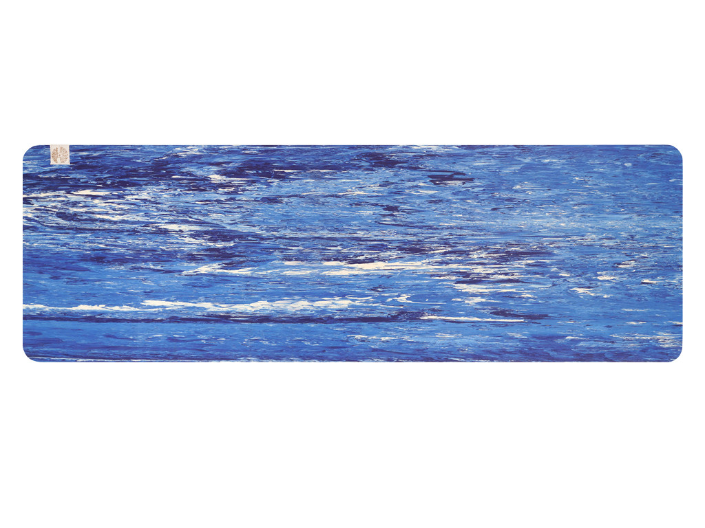 Tapis de Yoga Natural Mat 5mm 185 cm x 65 cm x 5 mm - Bleu et Blanc
