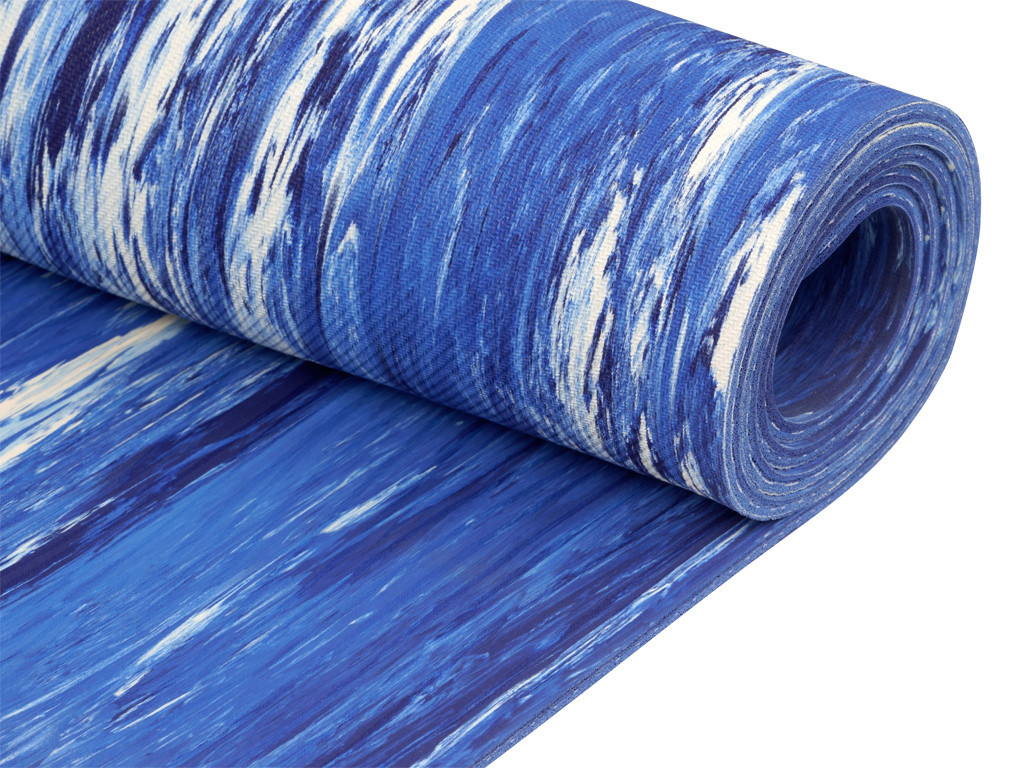 Tappetino yoga Natural Mat da 5 mm 185 cm x 65 cm x 5 mm - Blu e bianco