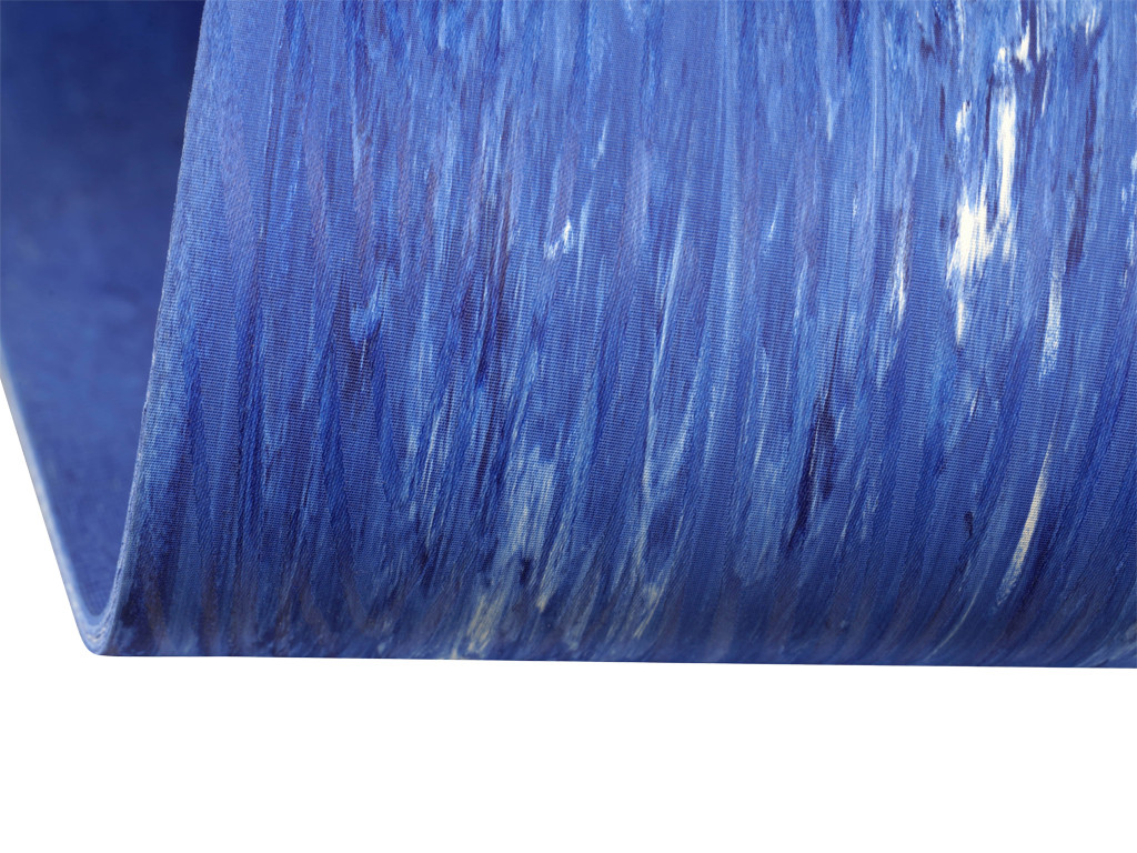 Tapete de ioga Natural Mat 5mm 185 cm x 65 cm x 5 mm - Azul e Branco