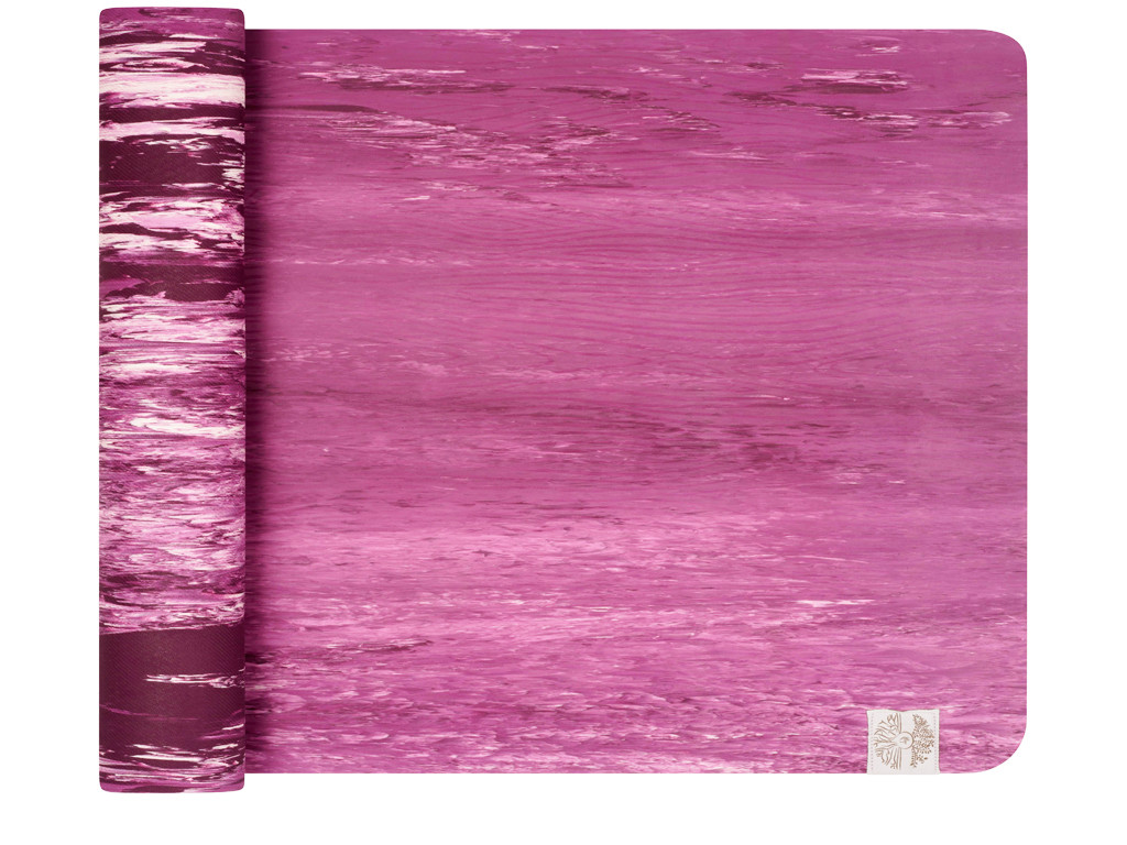 Tapis de Yoga Natural Mat 5mm 185 cm x 65 cm x 5 mm - Prune et Blanc