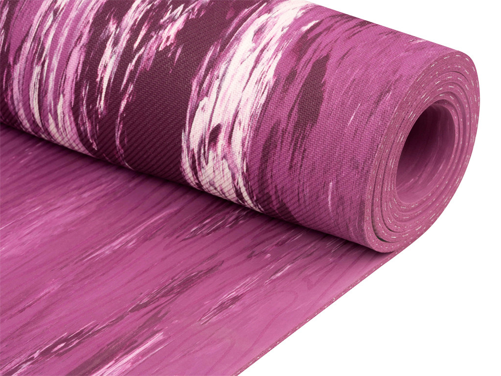 Tapis de Yoga Natural Mat 5mm 185 cm x 65 cm x 5 mm - Prune et Blanc