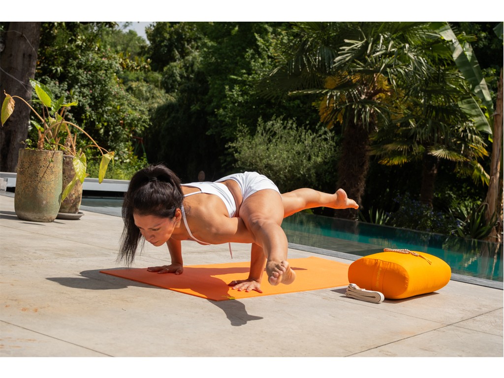 Tapis de yoga Non toxiques - 183cm x 61cm x 4.5mm Orange Safran
