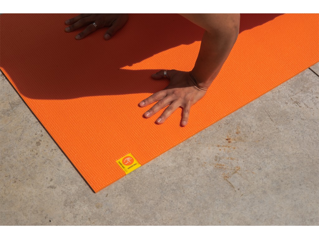 Tapis de yoga Non toxiques - 183cm x 61cm x 4.5mm Orange Safran