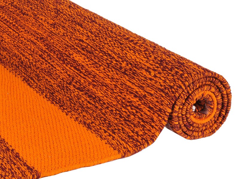 Tapete de ioga Taj 100% algodão orgânico - 2 m x 66 cm x 5 mm Bordéus/Açafrão