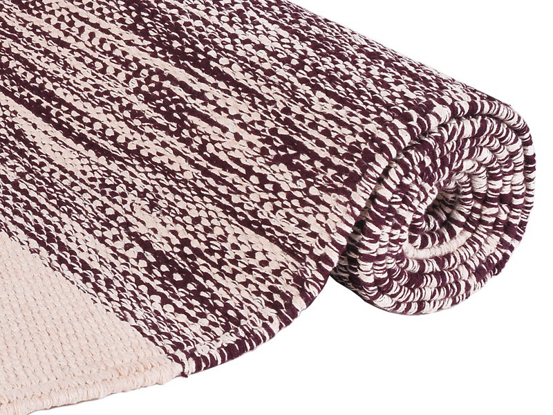 Taj yoga mat 100% Organic cotton 2m x 66cm x 5mm Plum/Ecru