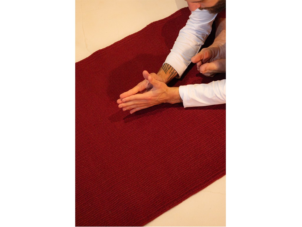 Tapis de yoga Taj - Coton naturel - 2 m x 66 cm x 5mm Bordeaux