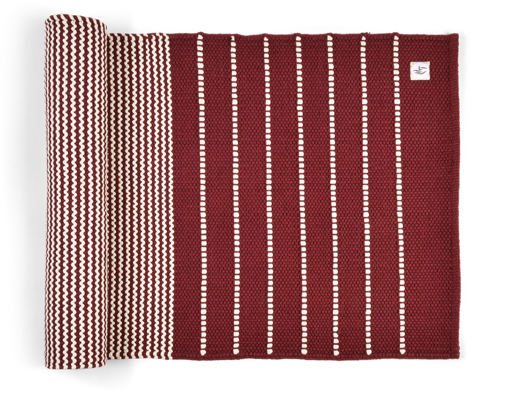 Tapis de yoga Taj - Coton naturel - 2 m x 66 cm x 5mm Prune/Écru