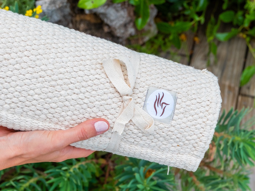 Tapis de yoga Taj - Coton naturel - 2 m x 66 cm x 5mm Naturel
