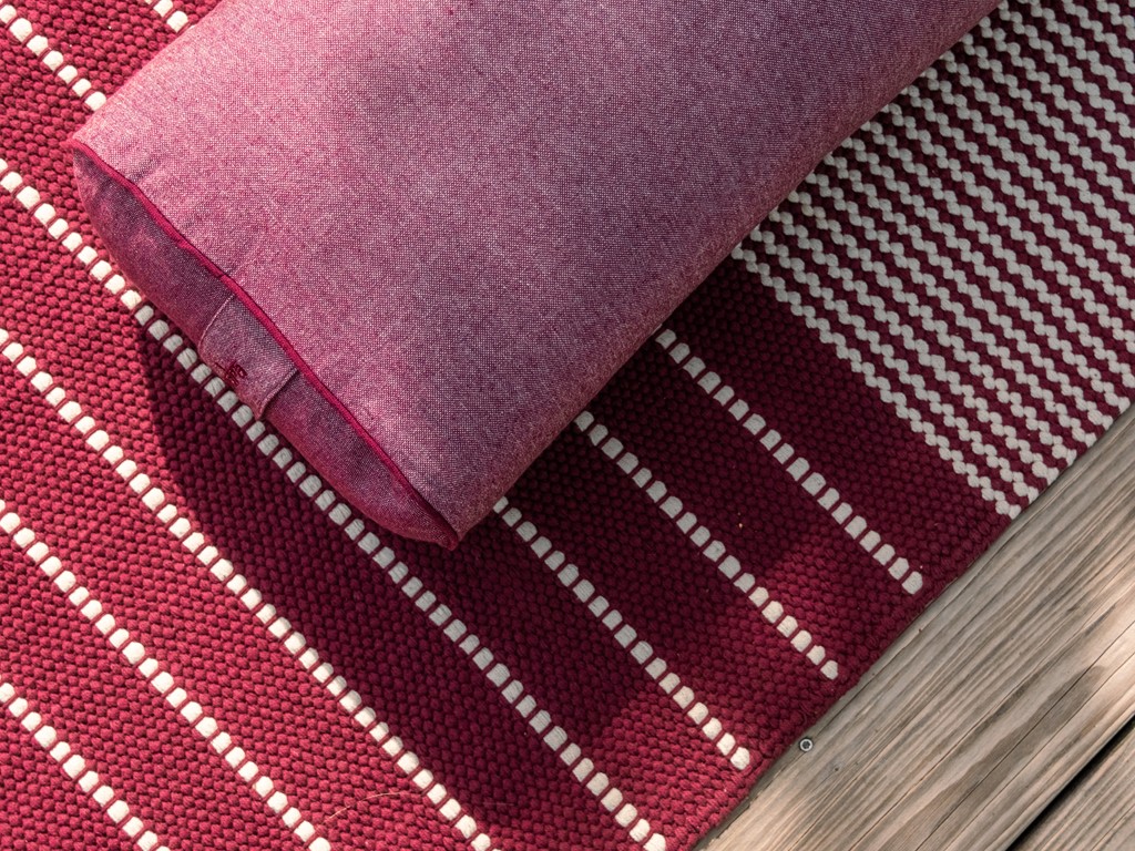 Tapis de yoga Taj - Coton naturel - 2 m x 66 cm x 5mm Prune/Écru