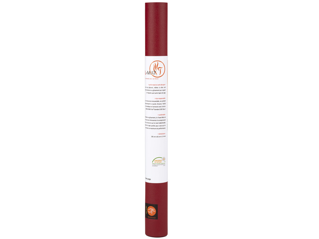 Tapete de ioga Travel-Mat - Borgonha 185 cm x 65 cm x 1,3 mm