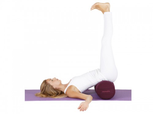 Article de Yoga Bolster de yoga 100 % coton Bio 65cm x 21cm KAPOK Bordeaux