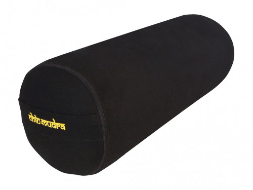 Bolster de yoga 100 % coton Bio 65 cm x 21 cm KAPOK Noir