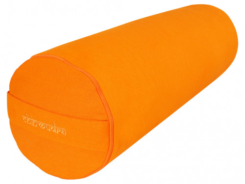 Bolster de yoga 100 % coton Bio 65 cm x 21 cm KAPOK Orange Safran - Presque Parfaits