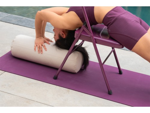 Article de Yoga Bolster de yoga 100 % coton Bio 65 cm x 21 cm KAPOK Bleu