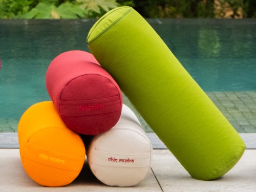Article de Yoga Bolster de yoga 100 % coton Bio 65 cm x 21 cm KAPOK Bleu