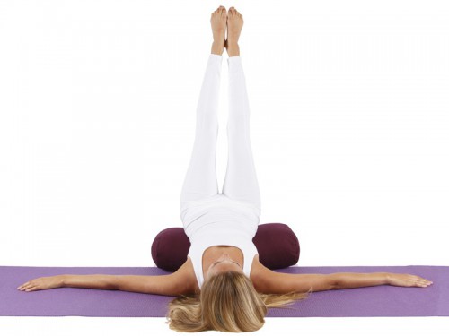 Article de Yoga Bolster de yoga 100 % coton Bio 65 cm x 21 cm KAPOK Noir