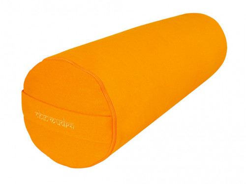Bolster de yoga 100 % coton Bio Epeautre 65 cm x 21 cm Orange Safran