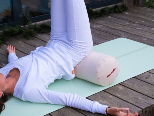 Bolster de yoga 100 % coton Bio Epeautre 65 cm x 21 cm Ecru