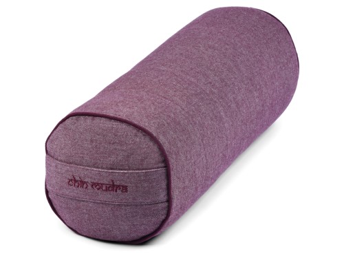 Bolster de yoga Cylindrique en Chambray de coton biologique - Épeautre Prune chambray