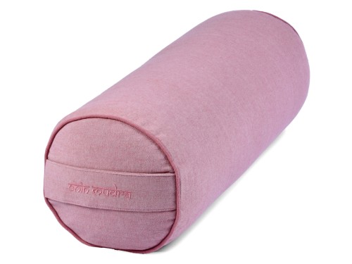 Bolster de yoga Cylindrique en Chambray de coton biologique - Épeautre Rose chambray