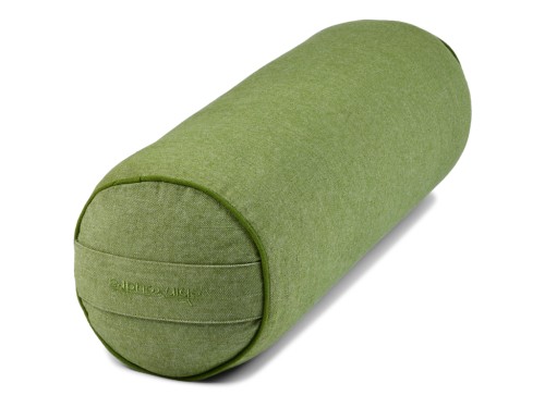 Bolster de yoga Cylindrique en Chambray de coton biologique - Épeautre Vert chambray