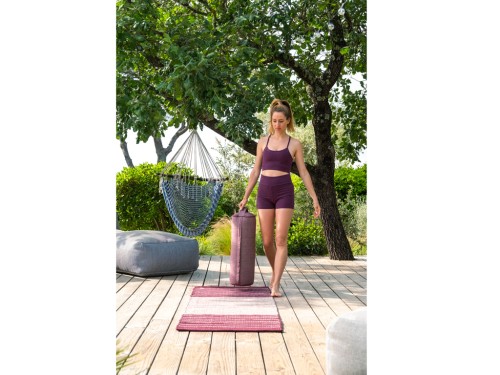 Bolster de yoga Cylindrique en Chambray de coton biologique - Épeautre Prune chambray