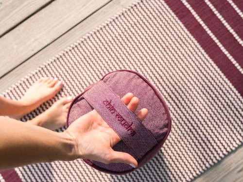 Article de Yoga Bolster de yoga Cylindrique en Chambray de coton biologique - Épeautre Prune chambray