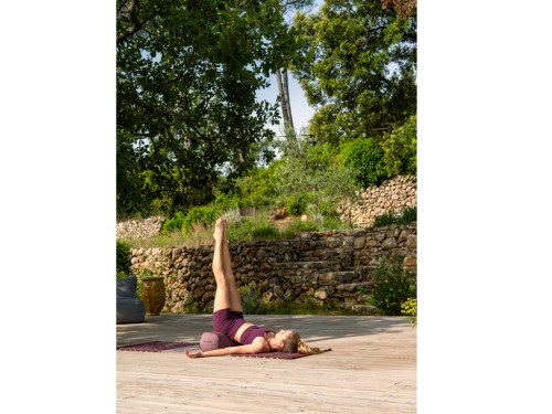 Article de Yoga Bolster de yoga Cylindrique en Chambray de coton biologique - Épeautre Prune chambray