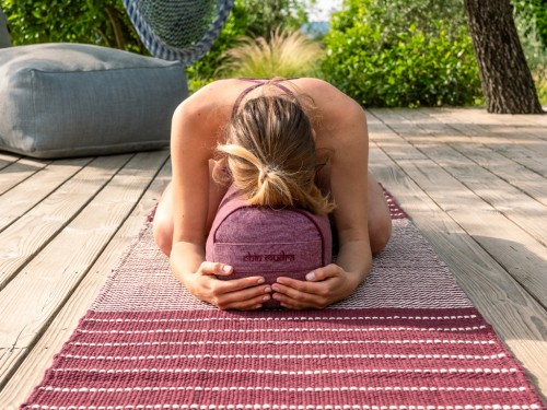 Article de Yoga Bolster de yoga Cylindrique en Chambray de coton biologique - Épeautre Prune chambray
