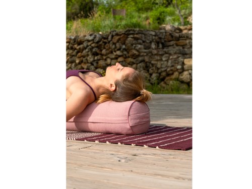 Article de Yoga Bolster de yoga Cylindrique en Chambray de coton biologique - Épeautre Rose chambray